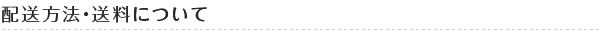 配送方法・送料について